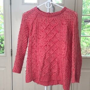 Coral Cableknit Sweater